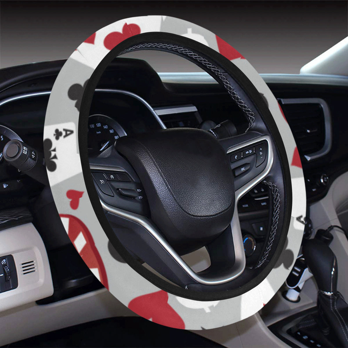 Casino Pattern Print Design 01 Steering Wheel Cover with Elastic Edge