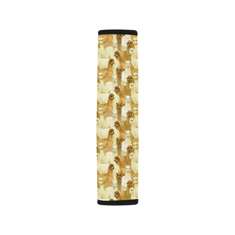 Alpaca Watercolor Design Themed Print Car Seat Belt Cover