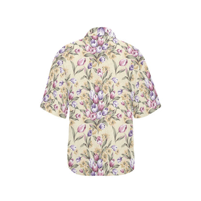 Tulip Pattern Print Design TP04 Women's Hawaiian Shirt