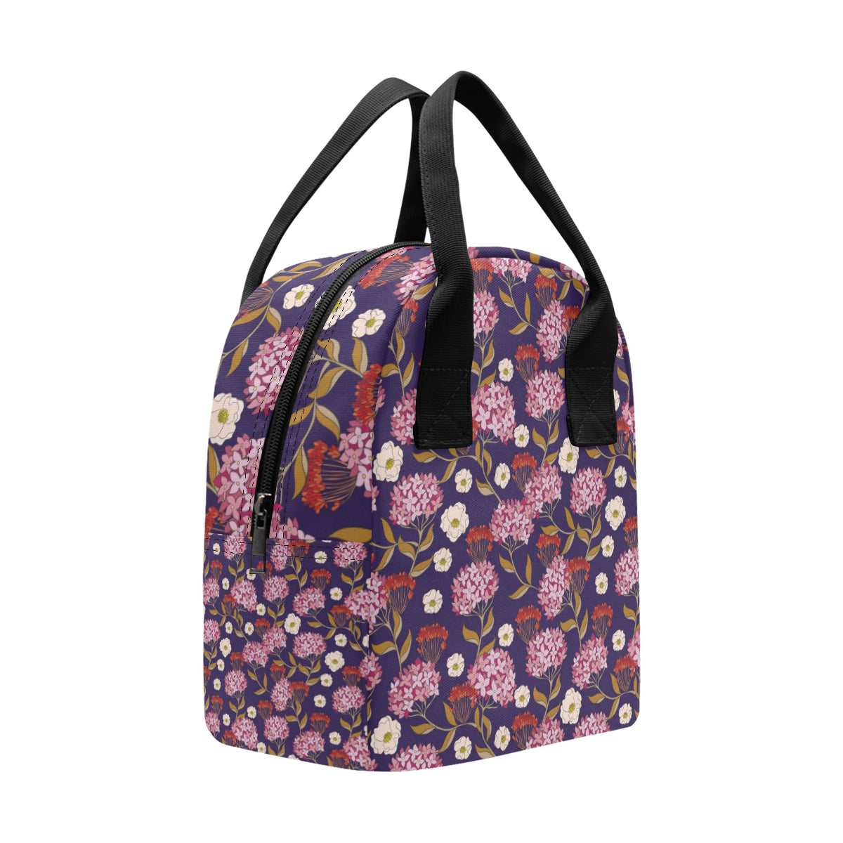 Hydrangea Pattern Print Design HD010 Insulated Lunch Bag