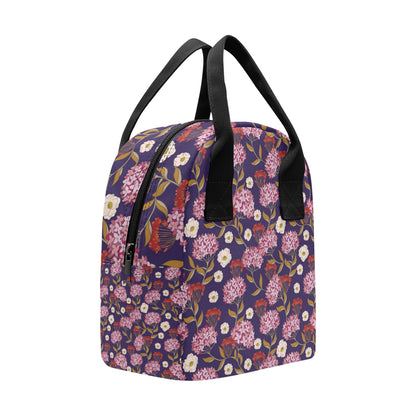 Hydrangea Pattern Print Design HD010 Insulated Lunch Bag