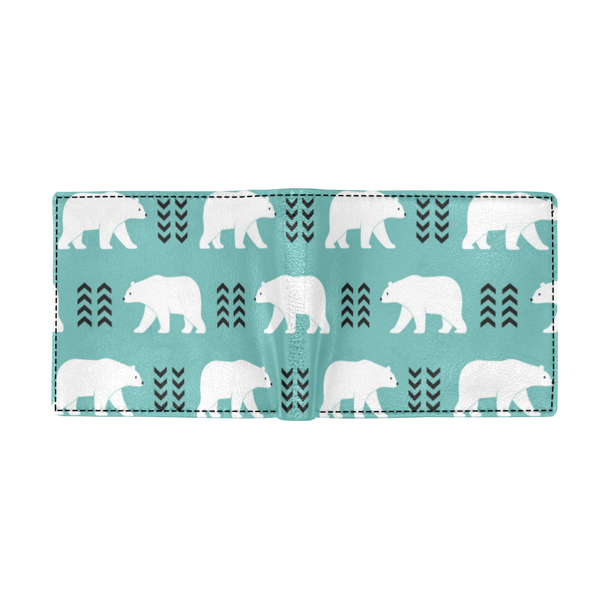 Polar Bear Pattern Print Design A05 Men's ID Card Wallet