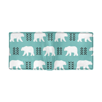 Polar Bear Pattern Print Design A05 Men's ID Card Wallet