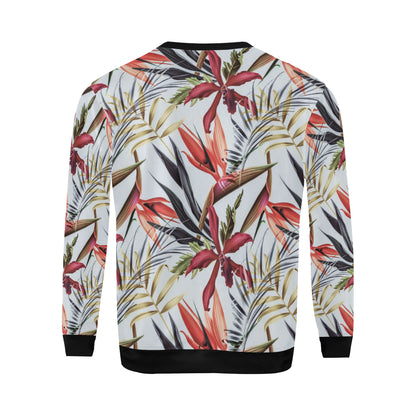 Tropical Flower Pattern Print Design TF021 Men Long Sleeve Sweatshirt