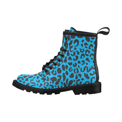 Cheetah Blue Print Pattern Women's Boots