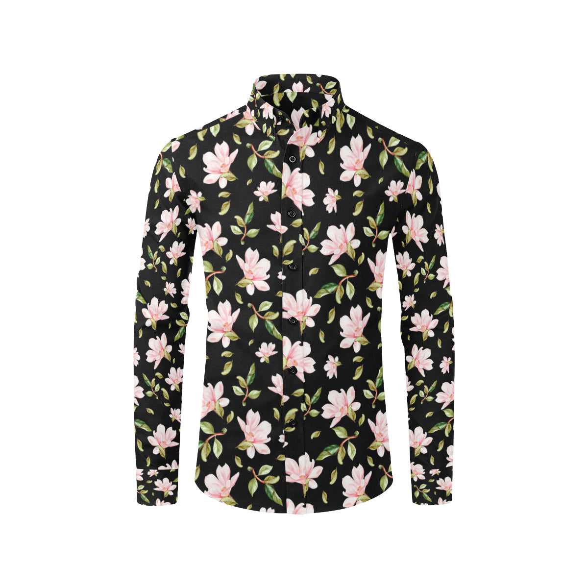Magnolia Pattern Print Design MAG01 Men's Long Sleeve Shirt