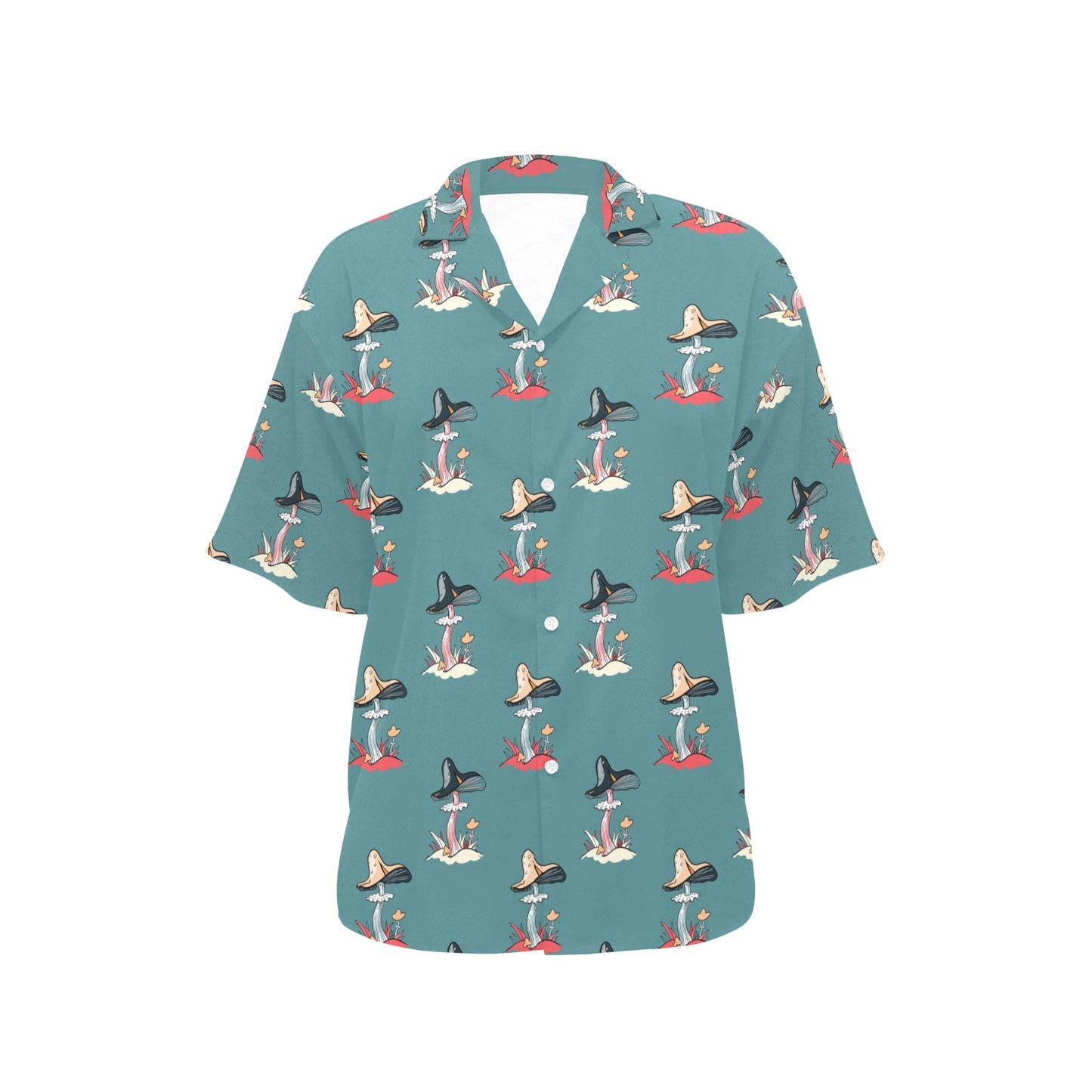 Mushroom Pattern Print Design A04 Women's Hawaiian Shirt