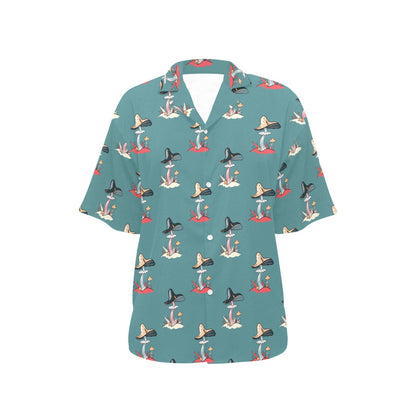 Mushroom Pattern Print Design A04 Women's Hawaiian Shirt