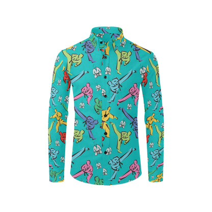 Judo Pattern Print Design 01 Men's Long Sleeve Shirt