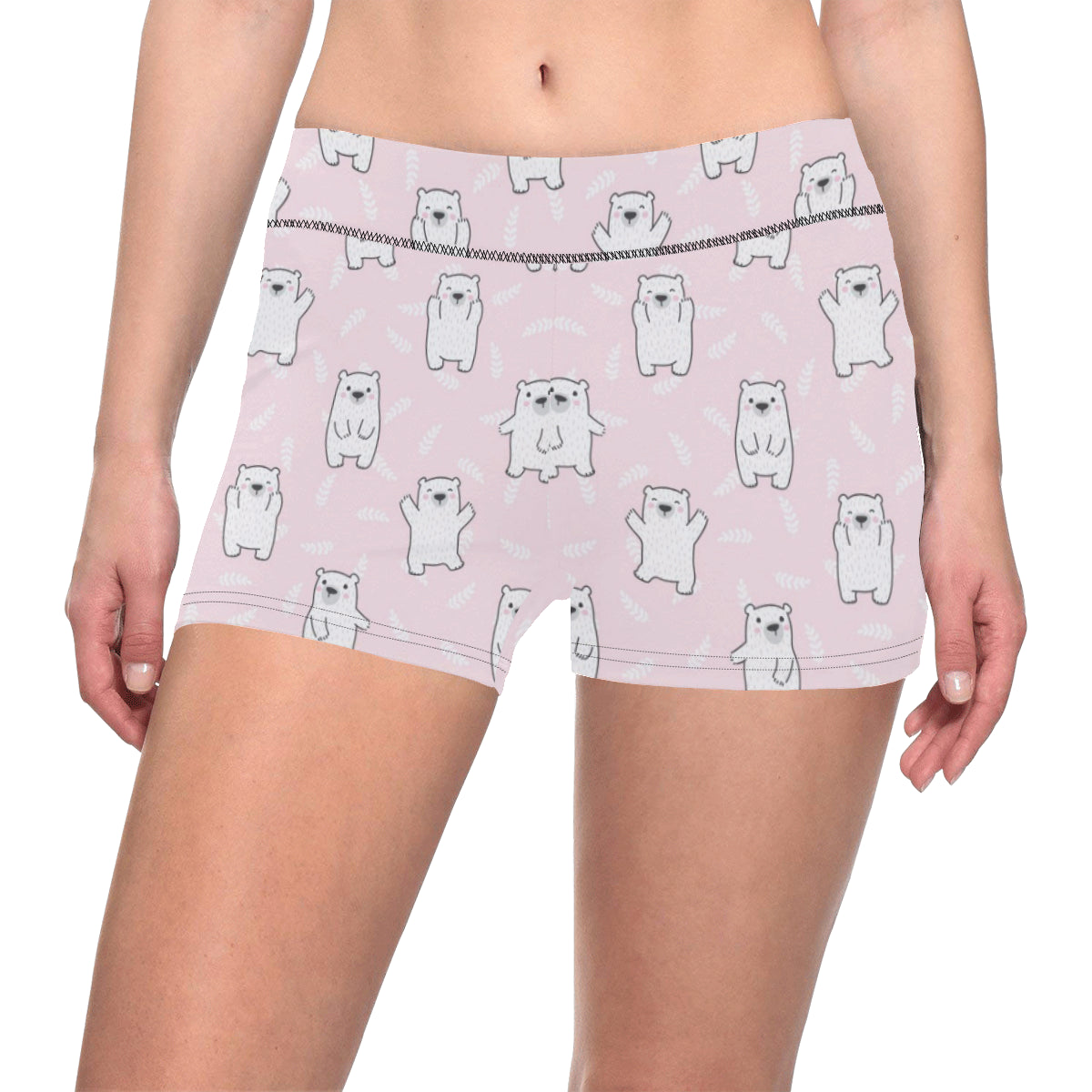 Polar Bear Pattern Print Design PB09 Yoga Shorts