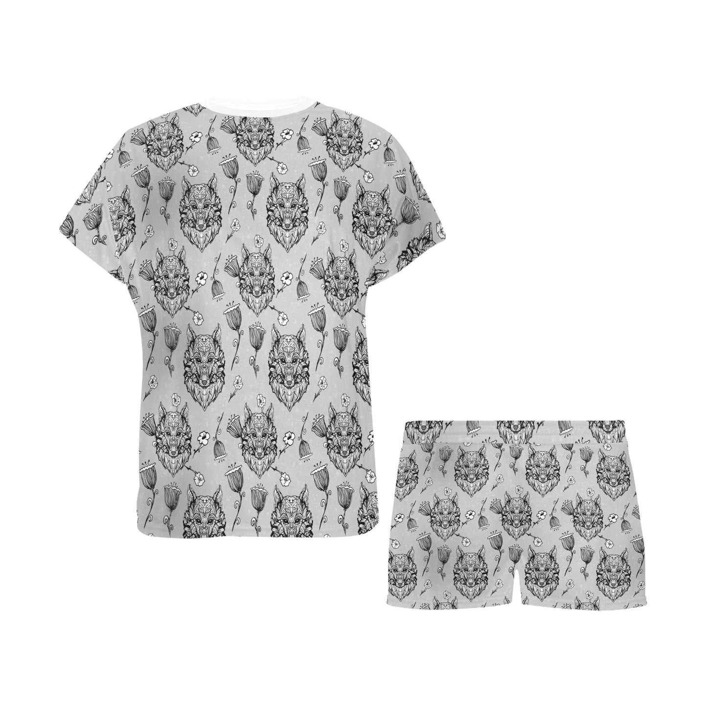Tribal Pattern Print Design LKS306 Women's Short Pajama Set