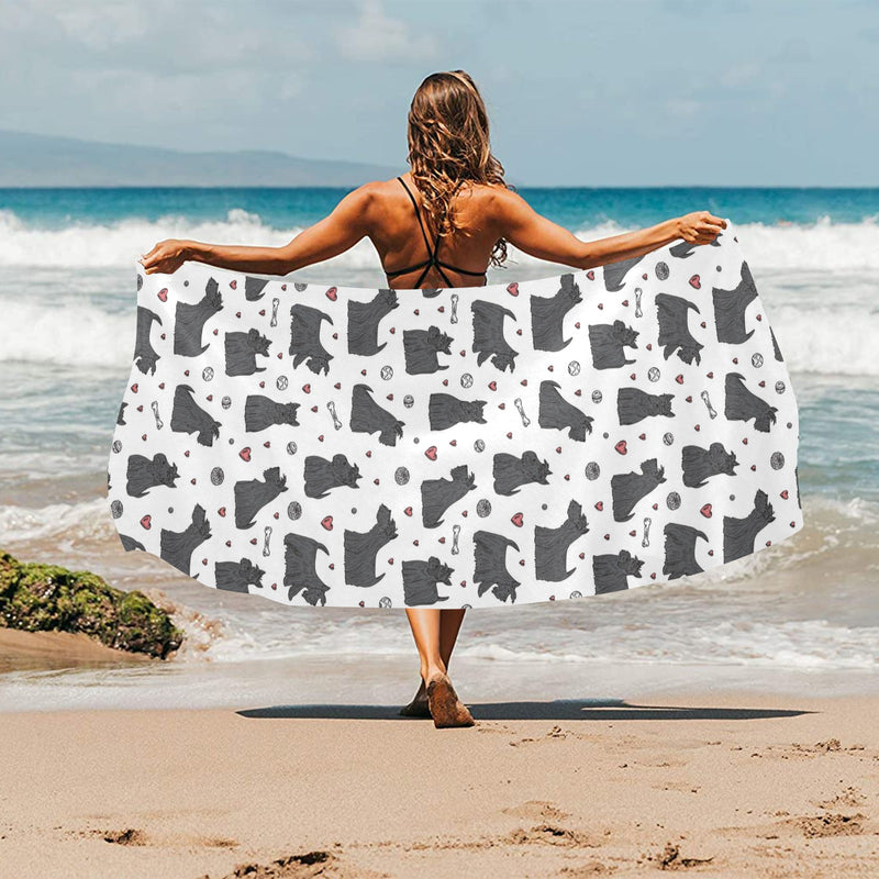 Scottish Terriers Print Design LKS3015 Beach Towel 32" x 71"