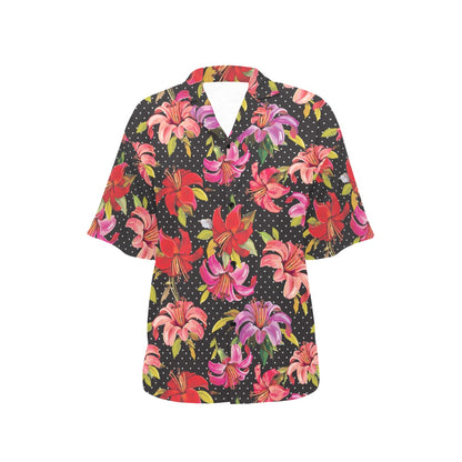 Lily Pattern Print Design LY012 Women's Hawaiian Shirt