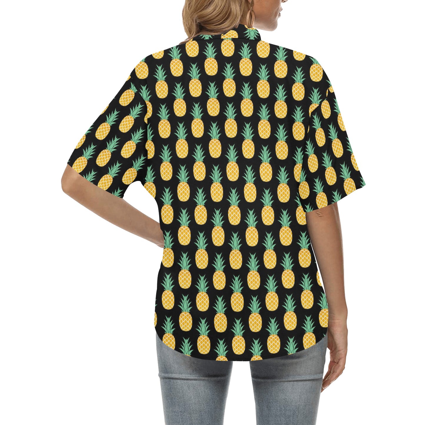 Pineapple Pattern Print Design A03 Women's Hawaiian Shirt