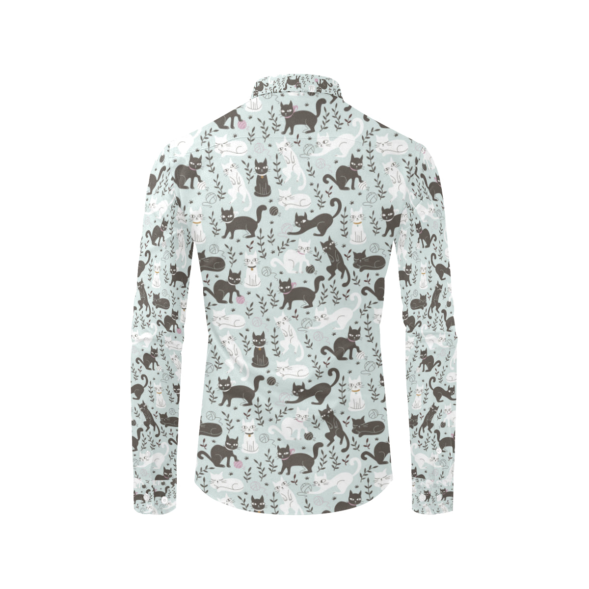 Cat Pattern Print Design 08 Men's Long Sleeve Shirt