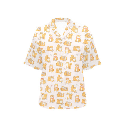 Shiba Inu Print Design LKS308 Women's Hawaiian Shirt