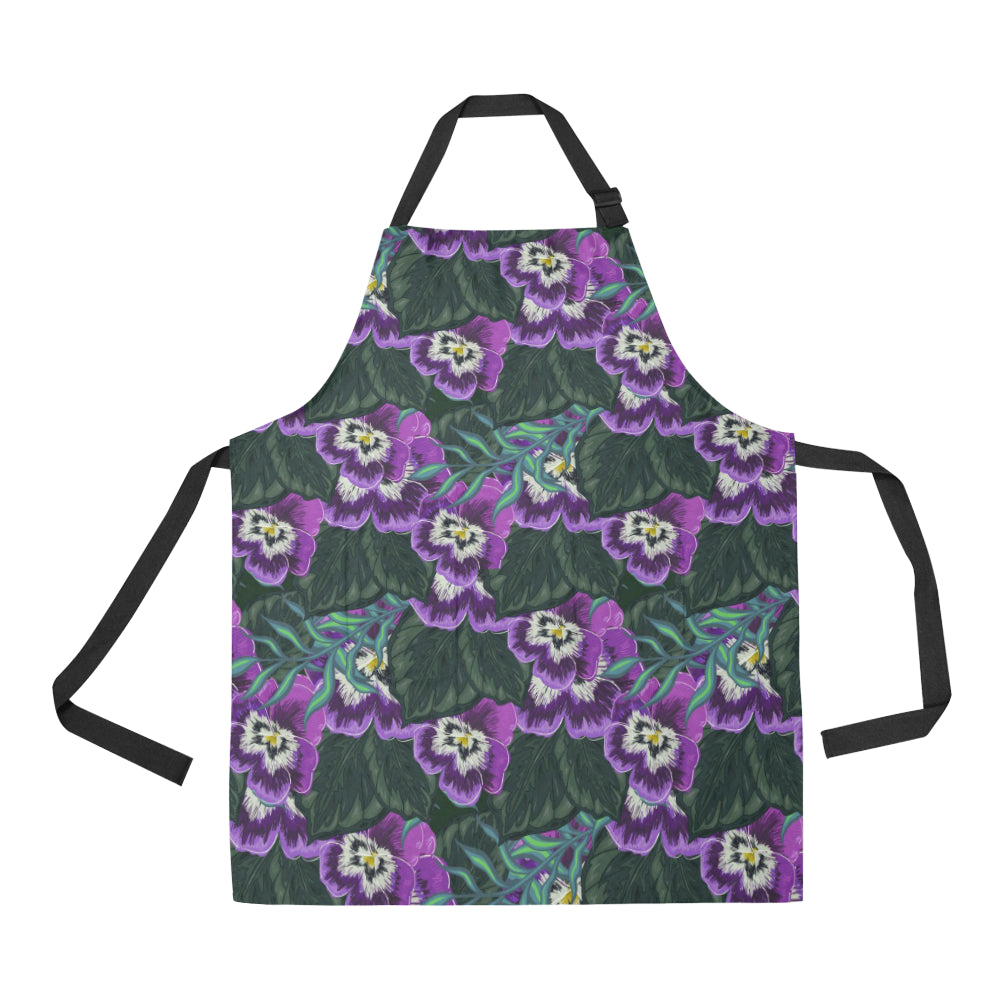 Pansy Pattern Print Design PS07 Apron with Pocket