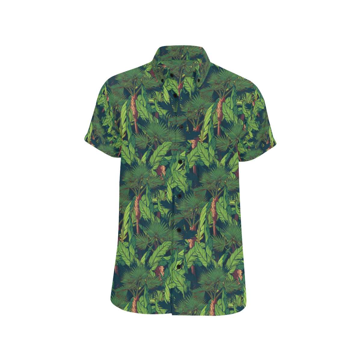 Rainforest Pattern Print Design A01 Men's Short Sleeve Button Up Shirt