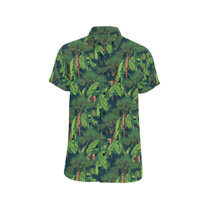 Rainforest Pattern Print Design A01 Men's Short Sleeve Button Up Shirt