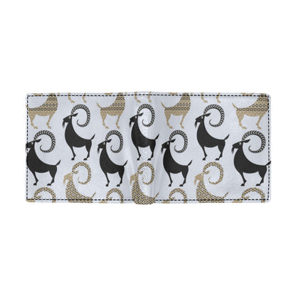 Goat Pattern Print Design 03 Men's ID Card Wallet