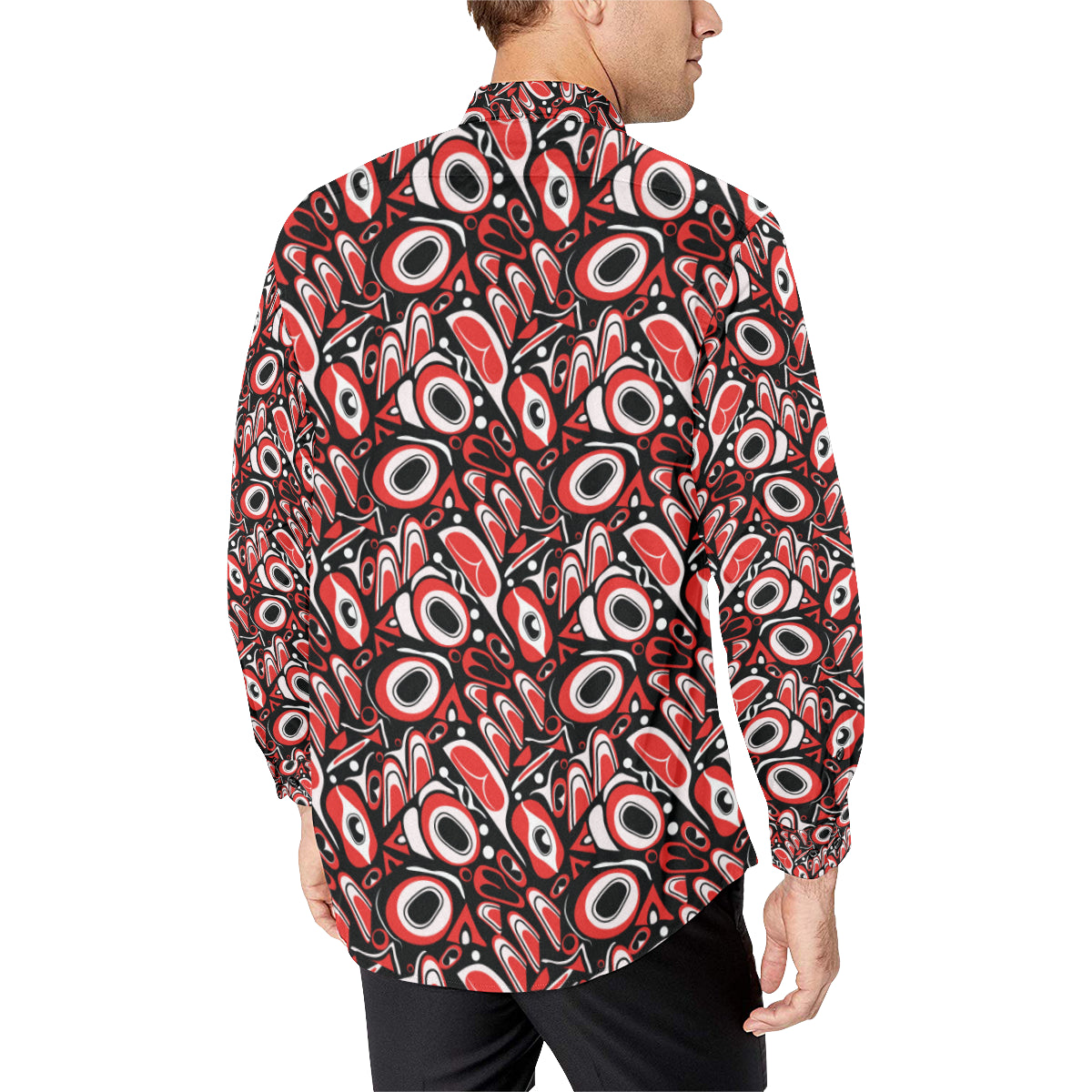 Totem Pole Texture Design Men's Long Sleeve Shirt