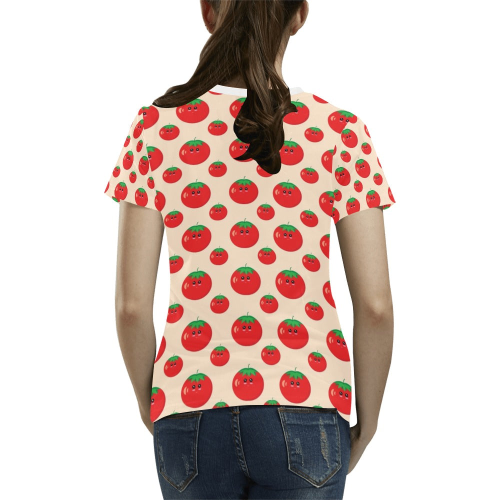 Tomato Print Design LKS308 Women's  T-shirt