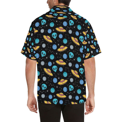 UFO Alien Print Design LKS306 Men's Hawaiian Shirt