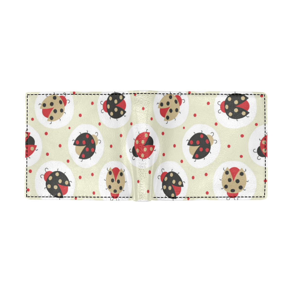 Ladybug Pattern Print Design 03 Men's ID Card Wallet