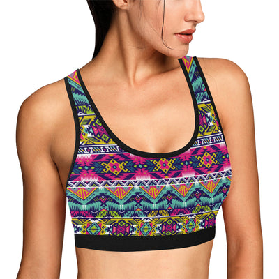 Indian Navajo Color Themed Design Print Sports Bra