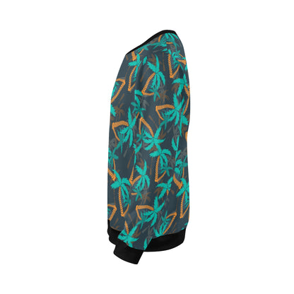 Palm Tree Pattern Print Design PT01 Men Long Sleeve Sweatshirt