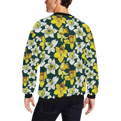 Daffodils Pattern Print Design DF02 Men Long Sleeve Sweatshirt