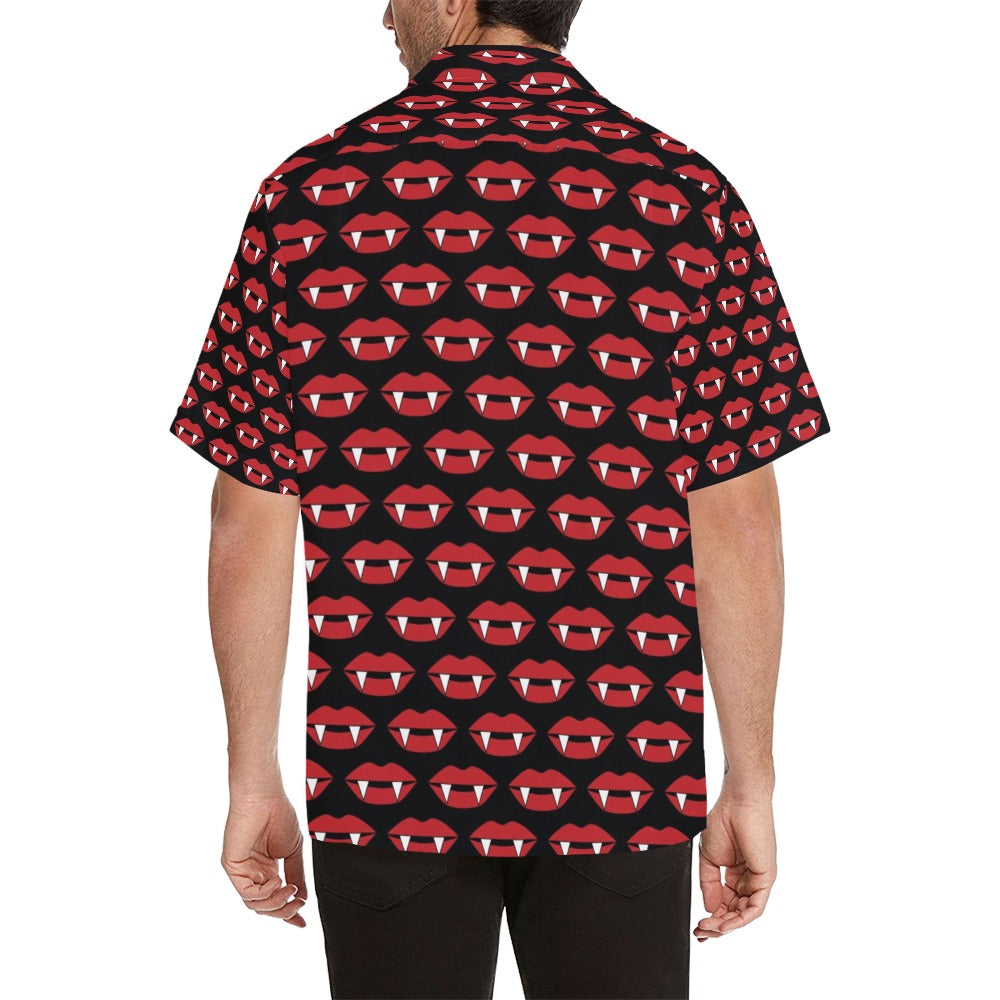 Vampire Lips Print Design LKS302 Men's Hawaiian Shirt
