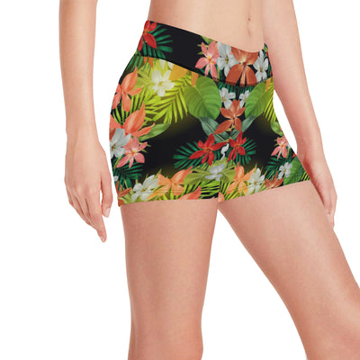 Amaryllis Pattern Print Design AL07 Yoga Shorts