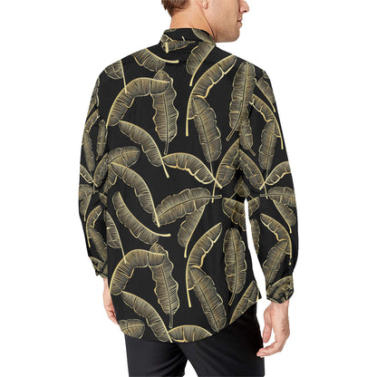 Banana Leaf Pattern Print Design BL07 Men's Long Sleeve Shirt