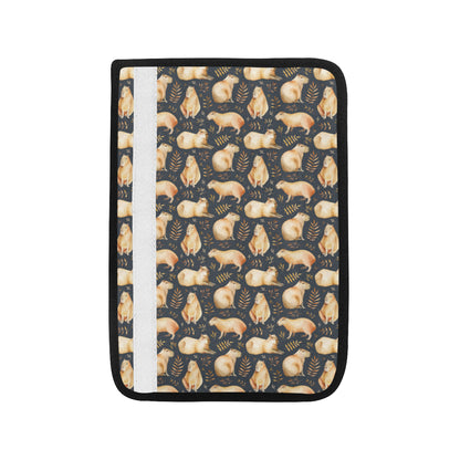 Capybara Pattern Print Design 02 Car Seat Belt Cover