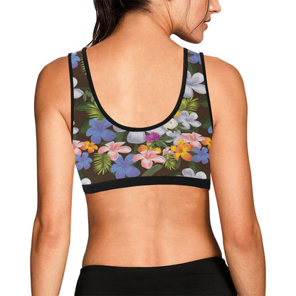 Plumeria Pattern Print Design PM03 Sports Bra