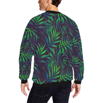 Palm Leaves Pattern Print Design PL01 Men Long Sleeve Sweatshirt