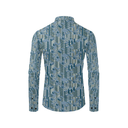 City  Pattern Print Design 01 Men's Long Sleeve Shirt