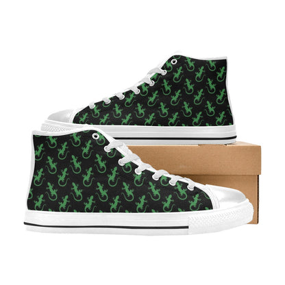 lizard Print Design LKS401 High Top Women's White Shoes