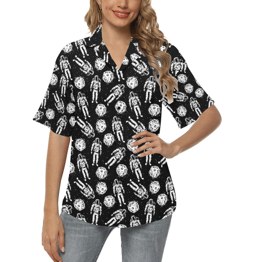 Astronaut Pattern Print Design 03 Women's Hawaiian Shirt