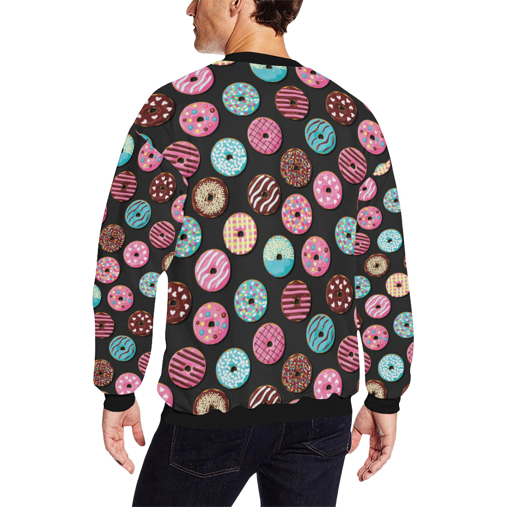 Donut Pattern Print Design DN02 Men Long Sleeve Sweatshirt