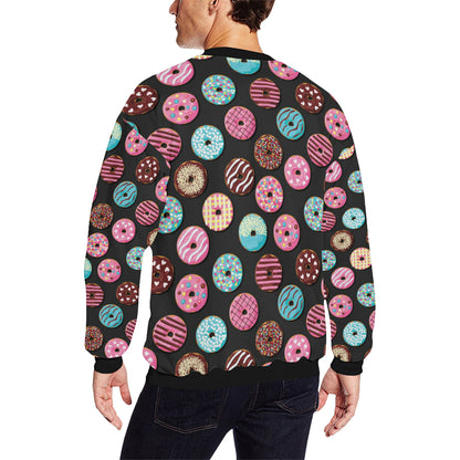 Donut Pattern Print Design DN02 Men Long Sleeve Sweatshirt