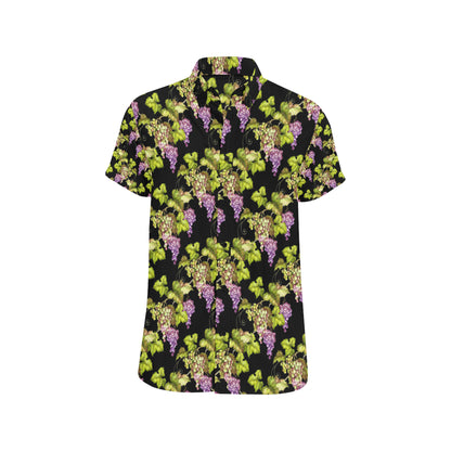Grape Pattern Print Design GP04 Men's Short Sleeve Button Up Shirt
