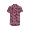 Cheetah Pink Pattern Print Design 01 Men's Short Sleeve Button Up Shirt