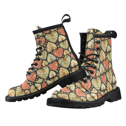 Heart Boho Pattern Print Design HE04 Women's Boots