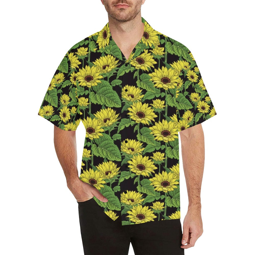 Sunflower Print Design LKS3010 Men's Hawaiian Shirt