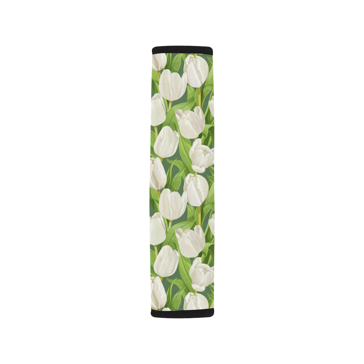 Tulip White Pattern Print Design TP05 Car Seat Belt Cover