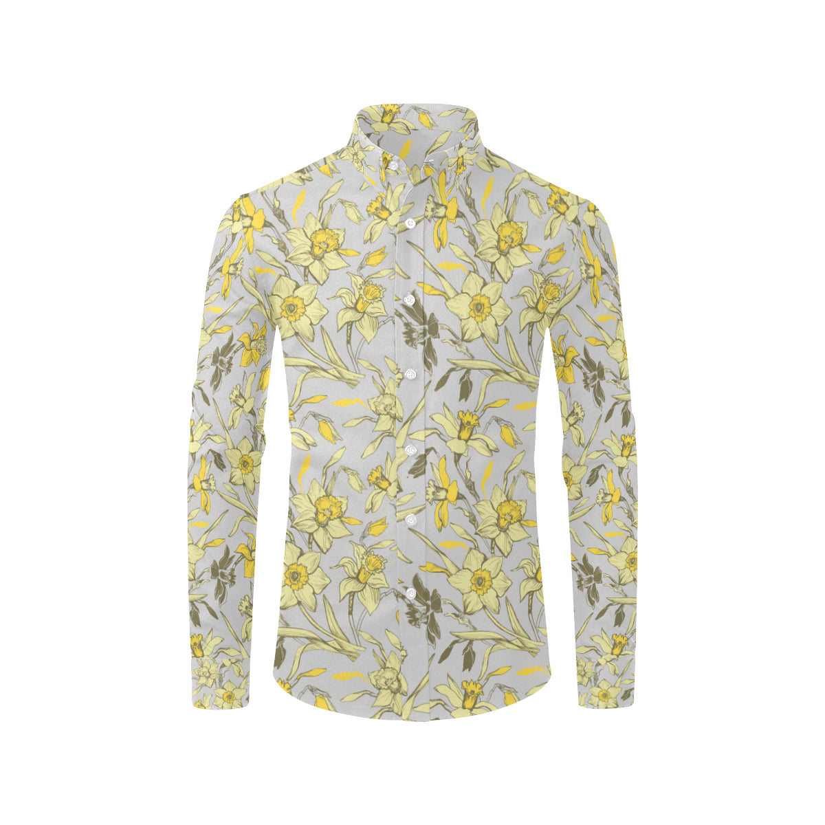 Daffodils Pattern Print Design DF05 Men's Long Sleeve Shirt
