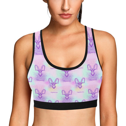 Capricorn Zodiac Pattern Print Design 02 Sports Bra