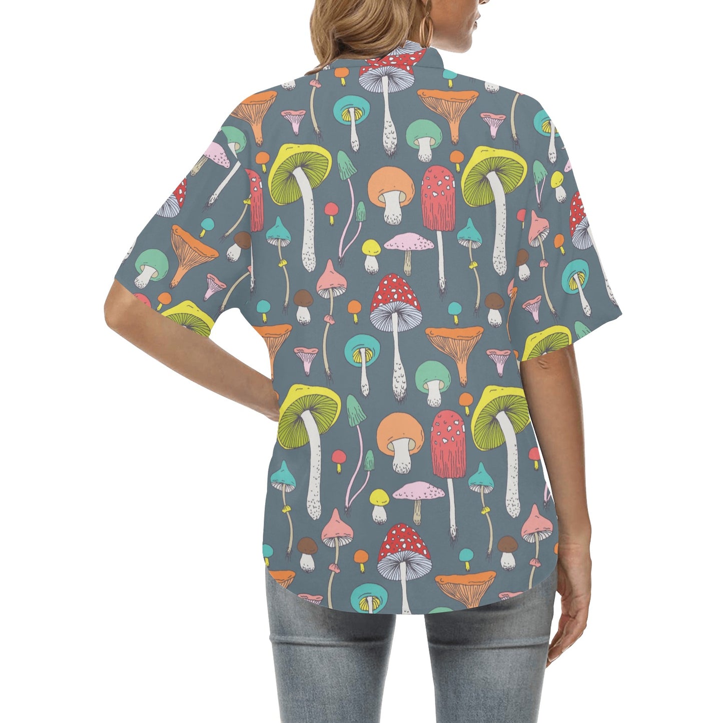 Mushroom Pattern Print Design A03 Women's Hawaiian Shirt